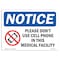Signmission OSHA Notice Sign, 10" Height, Rigid Plastic, Please Don't Use Cell Phone Sign With Symbol, Landscape OS-NS-P-1014-L-17436 - alternate 1